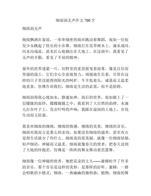 细雨润无声作文700字