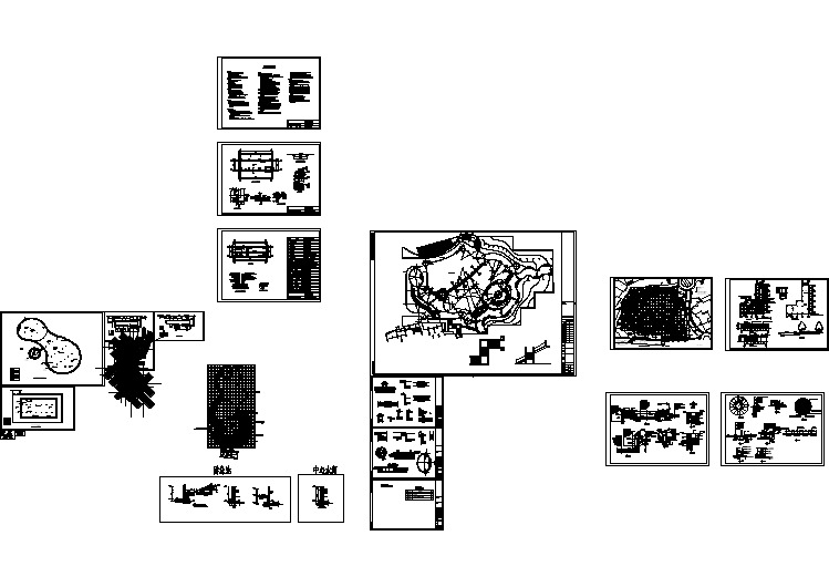 某度假村园林景观设计图纸及小品结构图（含设计说明）