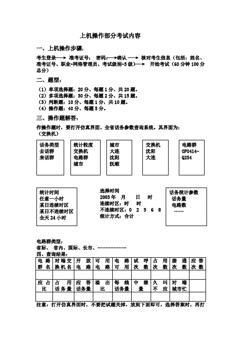 通信网络管理员上机操作试题