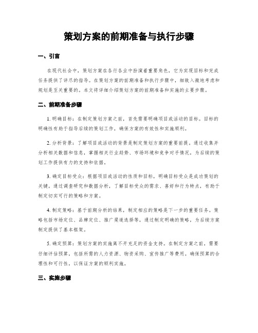 策划方案的前期准备与执行步骤