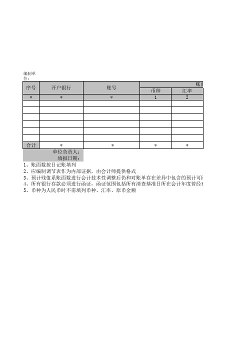 银行存款清查明细表(xls 2页)