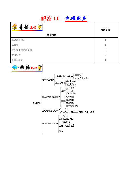 解密11 电磁感应-备战2019年高考物理之高频考点解密 Word版含解析【25页】