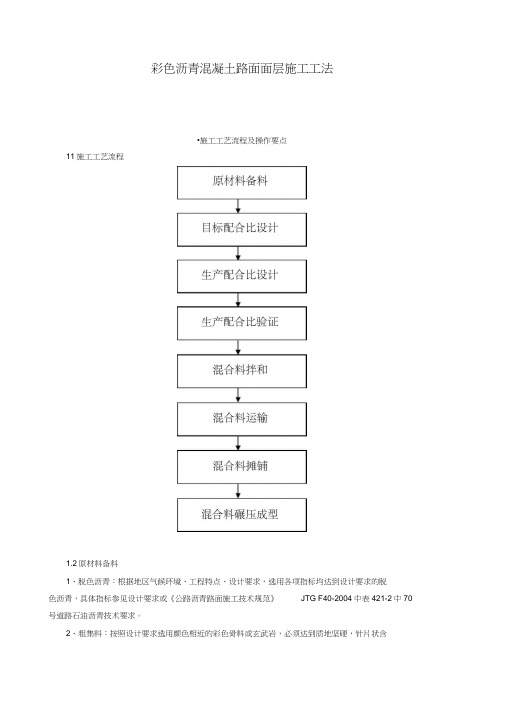 彩色沥青混凝土路面面层施工工法