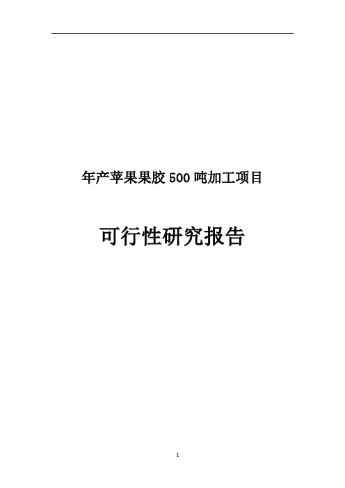 年产500吨苹果果胶加工建设项目可行性研究报告