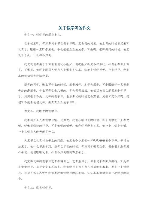 关于假学习的作文