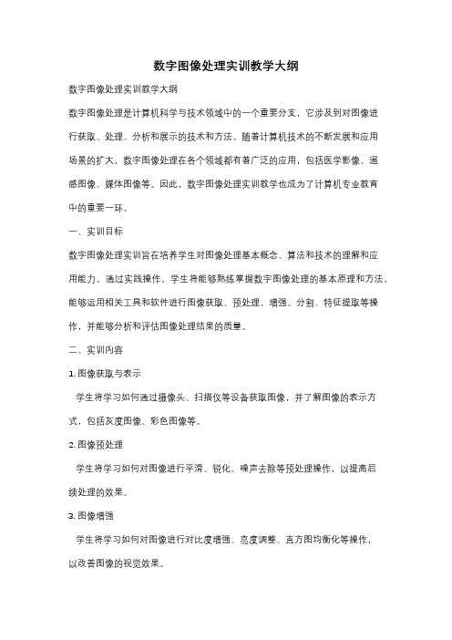 数字图像处理实训教学大纲