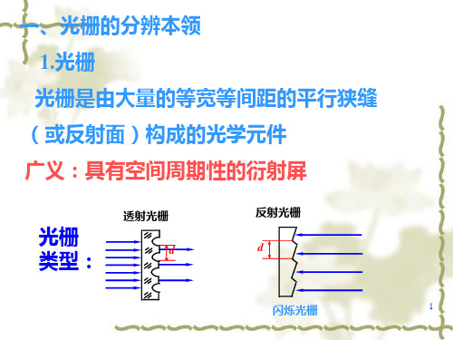 光学仪器的分辨本领光栅的分辨本领成像光学