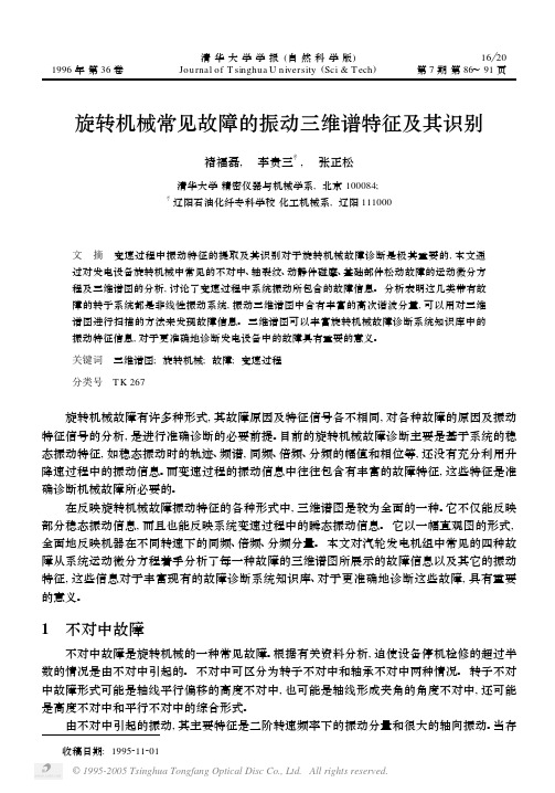 旋转机械常见故障的振动三维谱特征及其识别