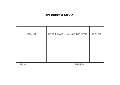 学生兴趣爱好调查统计表