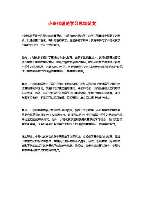 小班化理论学习总结范文