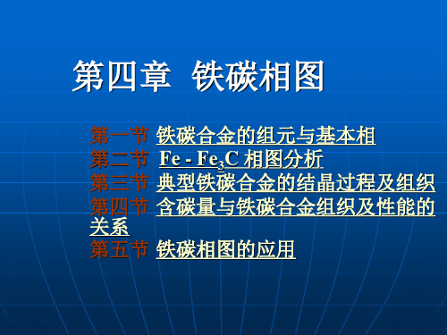 第一节铁碳合金的组元与基本相第二节Fe - Fe3C相图分析