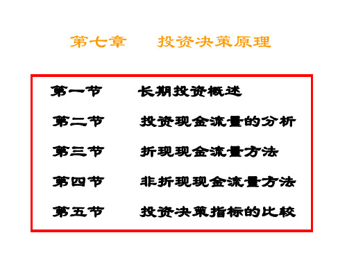 第七章投资决策原理