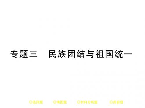 中考总复习历史课件(川教版)专题三 民族团结与祖国统