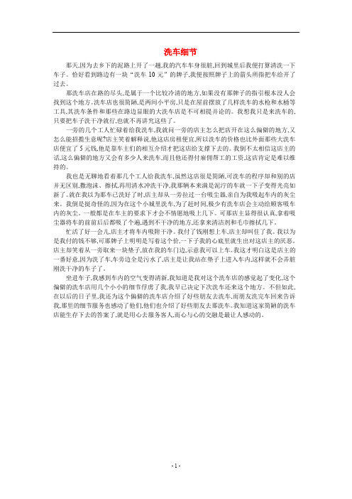 高中语文 洗车细节哲理作文素材