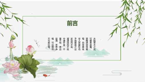 清新文艺中国风荷花通用PPT模板