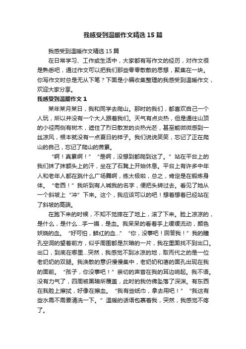 我感受到温暖作文精选15篇