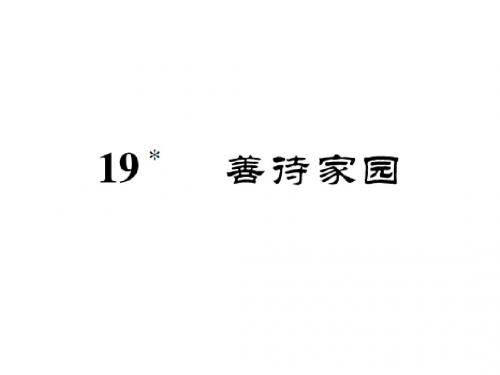 语文版语文九年级下册作业课件：19善待家园试卷