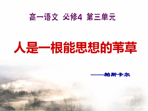 10 短文三篇 人是一根能思想的苇草 人教版高中语文必修四课件(共18张PPT)