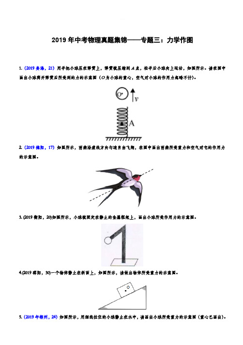 2019年中考物理真题集锦——专题三：力学作图(含答案)