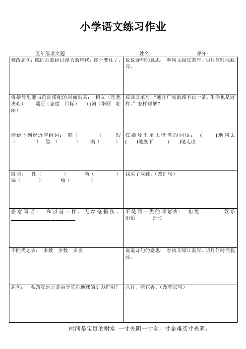 小学五年级语文自我提高I (98)