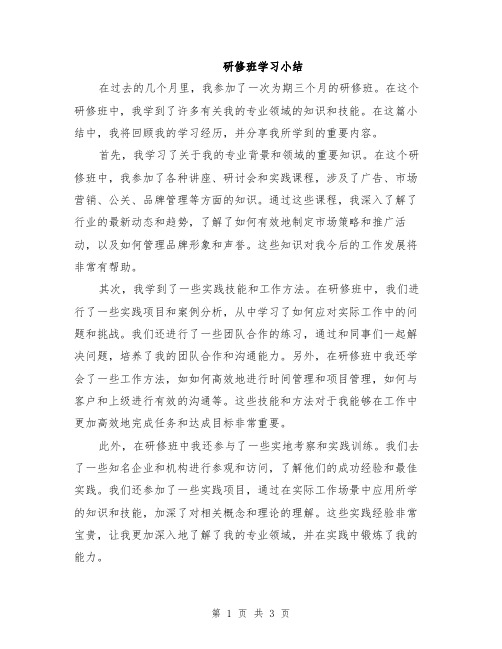 研修班学习小结