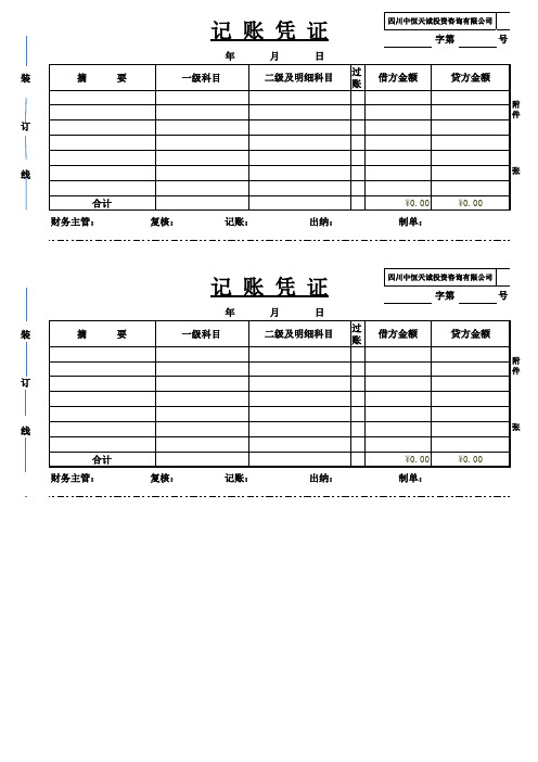 总账、明细账模板