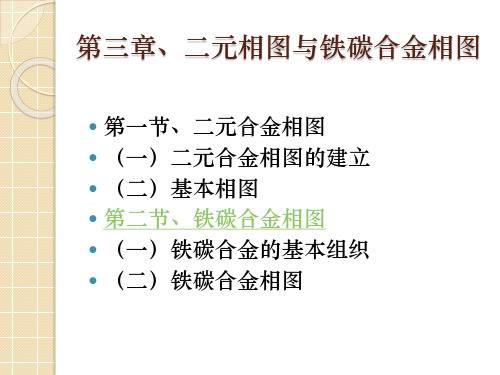 第三章、二元相图与铁碳合金