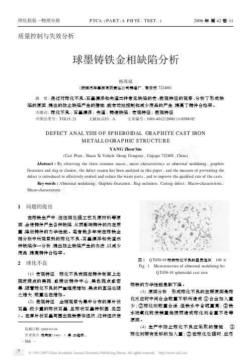 球墨铸铁金相缺陷分析