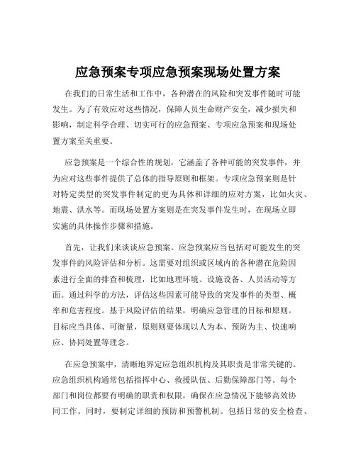 应急预案专项应急预案现场处置方案