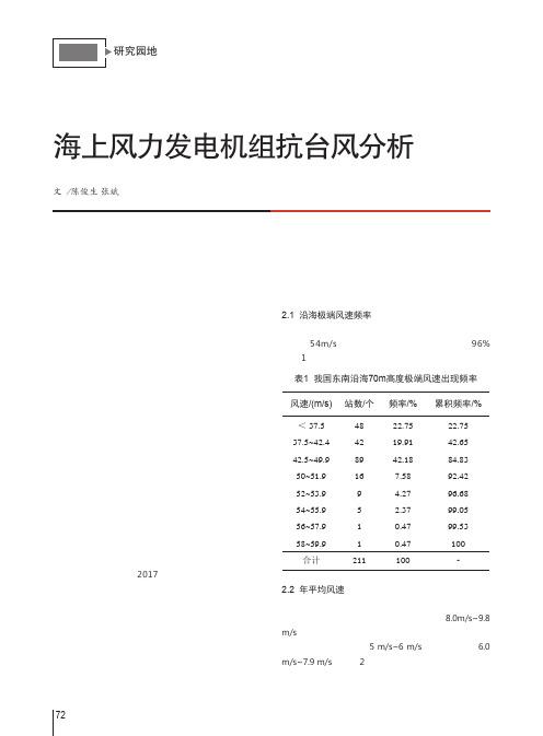 海上风力发电机组抗台风分析