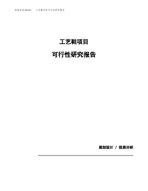 工艺鞋项目可行性研究报告模板范文(立项备案项目申请)