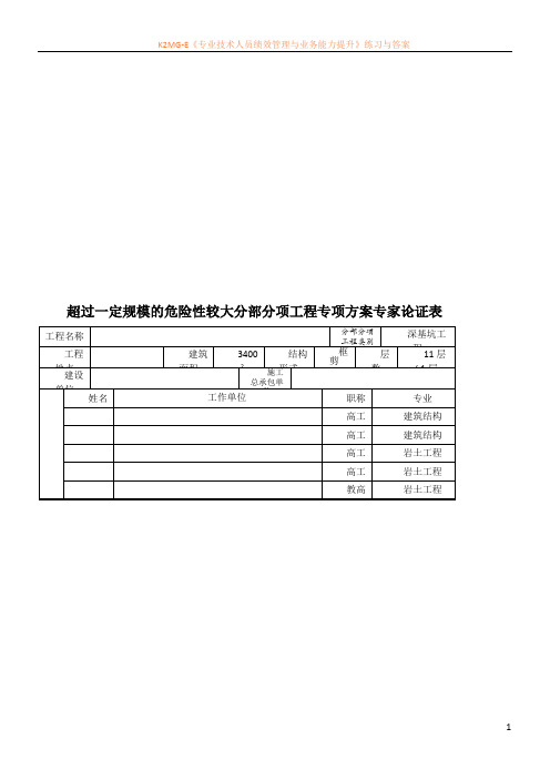 深基坑施工方案专家论证表