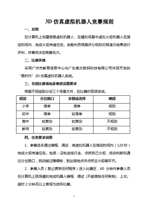 3D仿真虚拟机器人竞赛规则(201020)