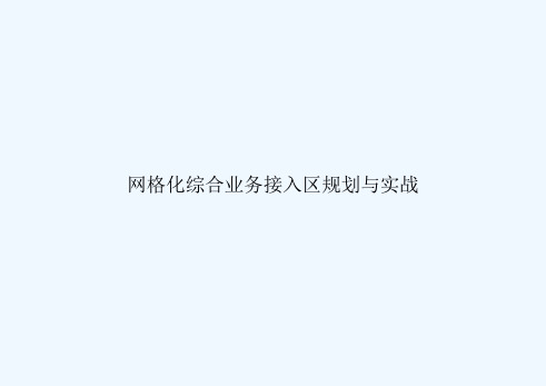 网格化综合业务接入区规划与实战[可修改版ppt]