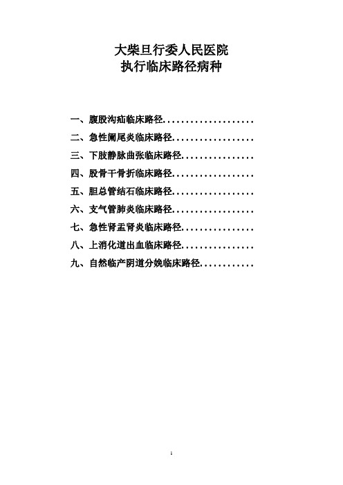 临床路径汇编