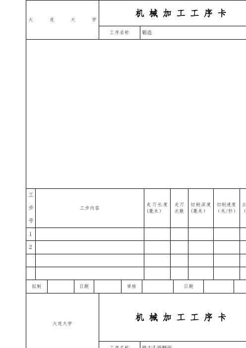 连杆盖工序卡