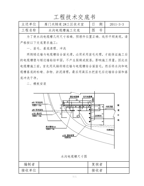 水沟电缆槽施工技术交底(1)