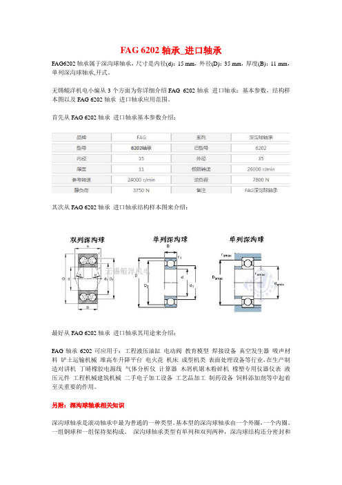 FAG6202轴承 参数 尺寸 价格