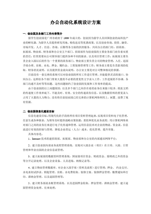 办公自动化系统设计方案