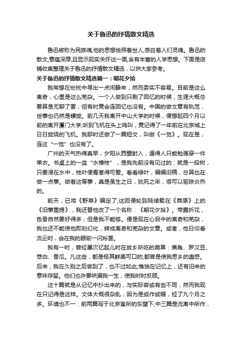 关于鲁迅的抒情散文精选