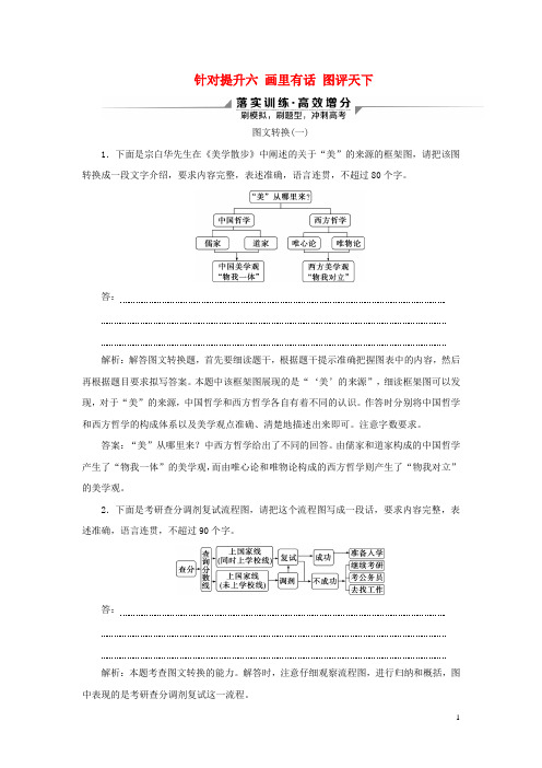 2020新高考语文二轮复习第四部分语言文字运用专题八 图文转换题落实训练高效增分