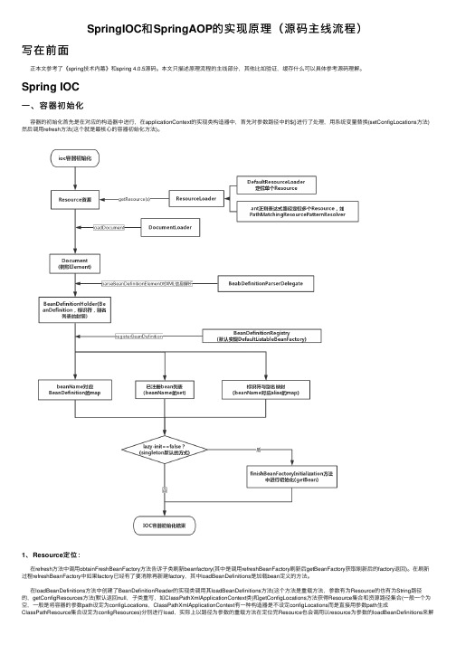 SpringIOC和SpringAOP的实现原理（源码主线流程）