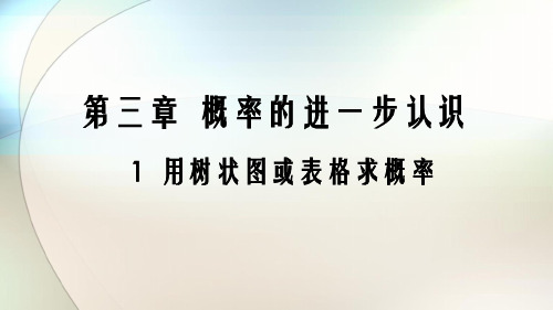 北师大版九年级数学上册用树状图或表格求概率课件