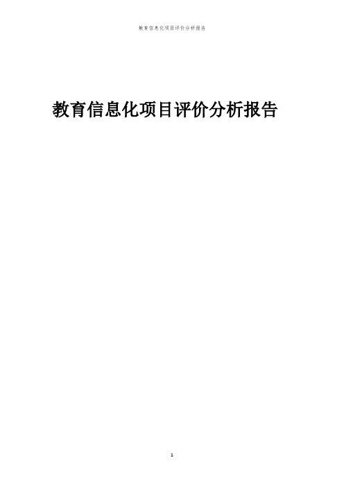 教育信息化项目评价分析报告