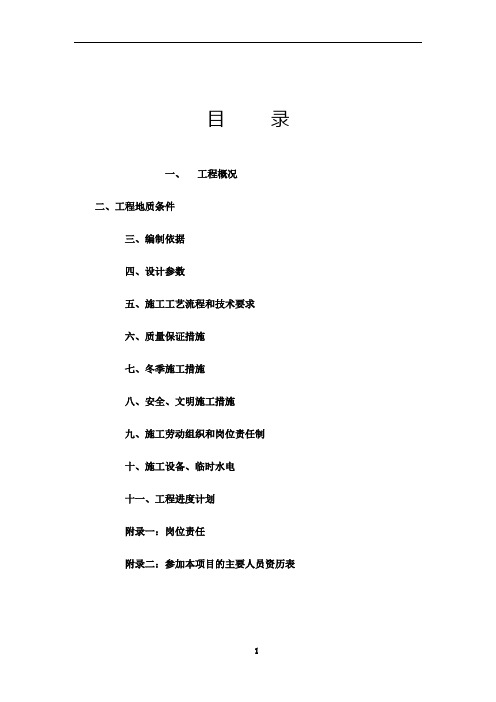 基坑支护工程施工组织设计