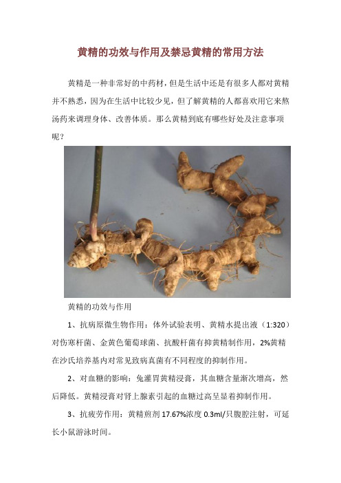 黄精的功效与作用及禁忌 黄精的常用方法