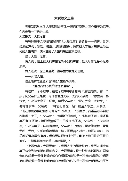 大爱散文三篇