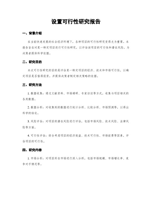 设置可行性研究报告