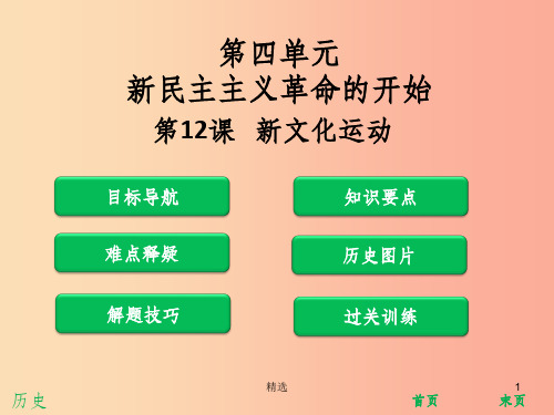 八年级历史上册 第四单元 新民主主义革命的开始 第12课 新文化运动(课堂精讲)课件 新人教版