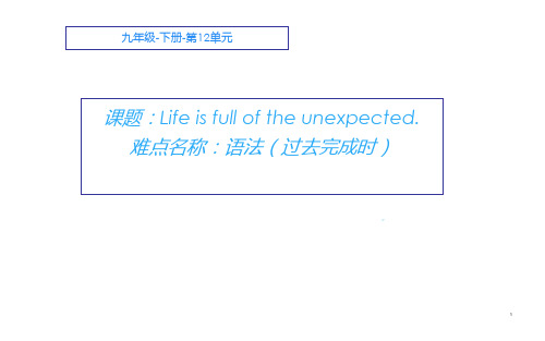 九年级英语Unit12语法(过去完成时)